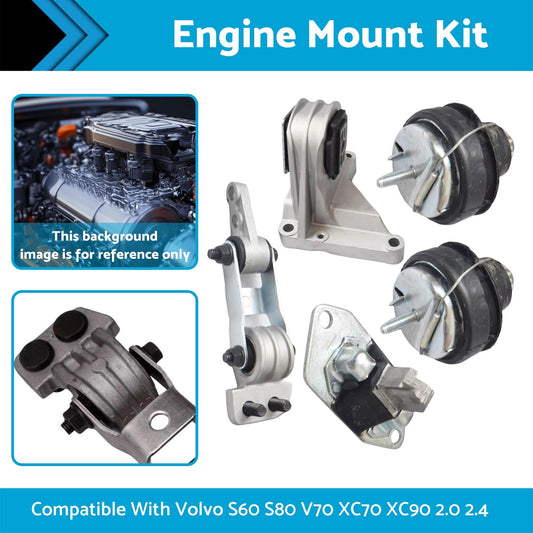 Engine Mount Kit Suitable For Volvo S60 S80 V70 285 XC70 XC90 275 2.0 2.4 2.5-1
