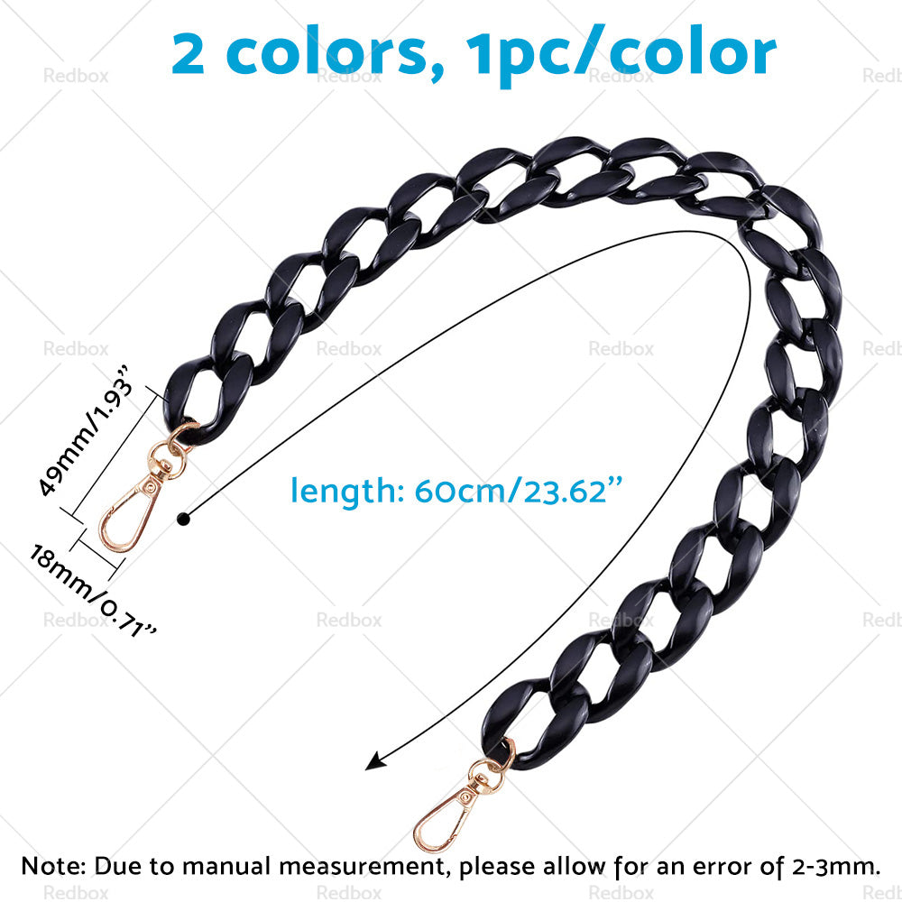 2PCS Resin Purse Chain Handle Acrylic Bag Strap Detachable Purse Clutches Handle-3