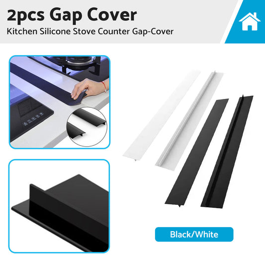 2PCS Kitchen Silicone Stove Counter Gap-Cover Oven Guard Spill Seal Slit Filler-0
