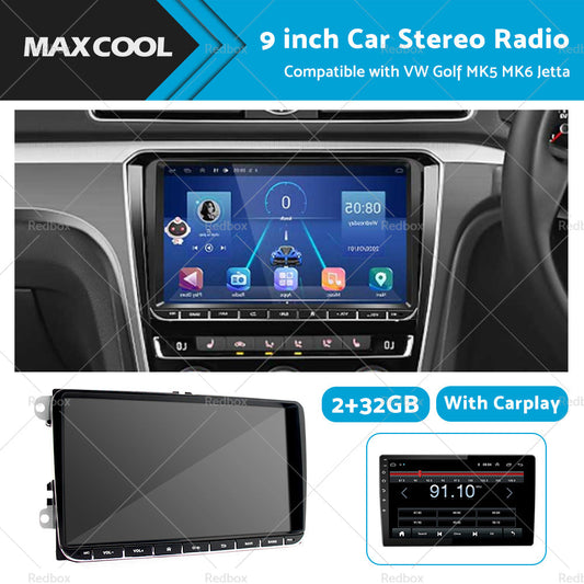 32GB Car Navi GPS WiFi CarPlay 9inch Android 11 Suitable for VW Golf MK5 MK6 Jetta-0