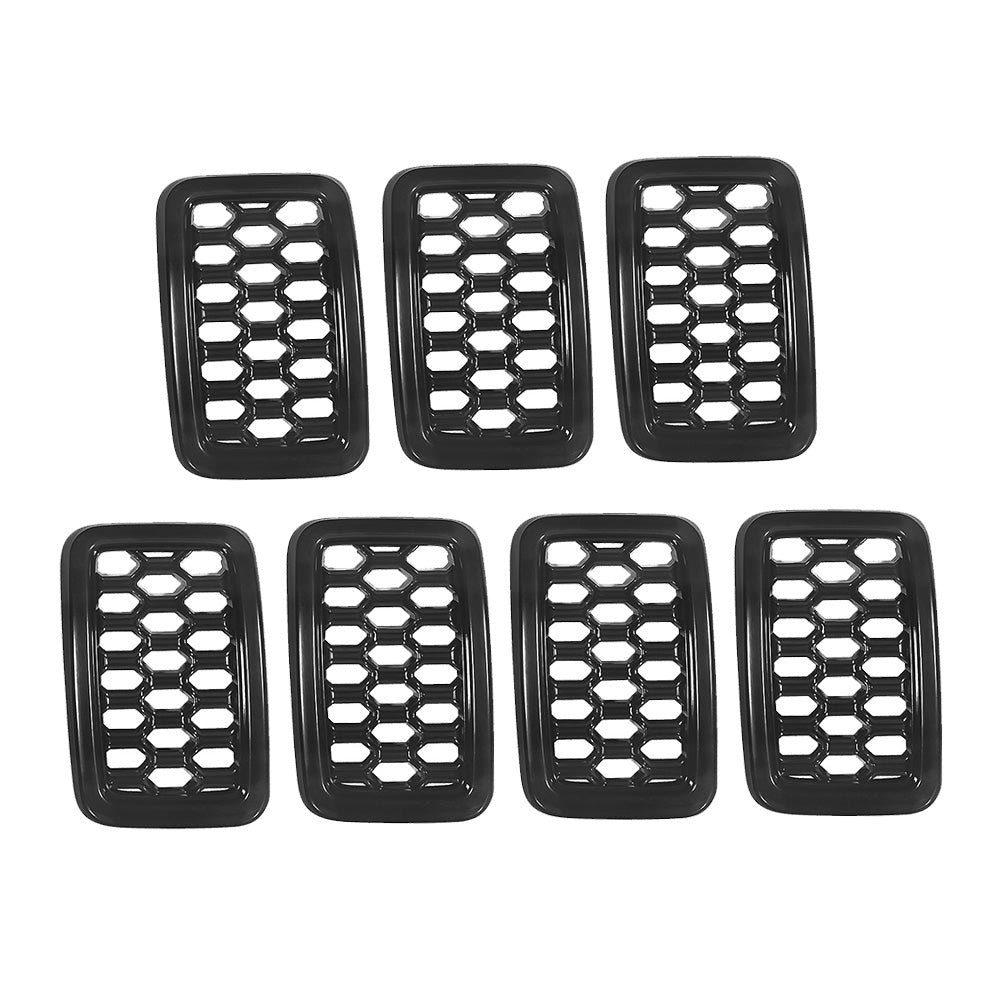 Front Grille Mesh Covers Inserts Suitable For Jeep Grand Cherokee 2017-2022 Black-2
