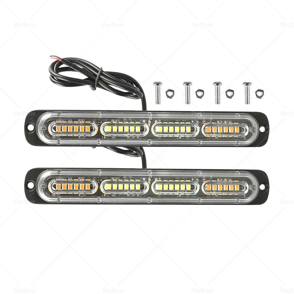 2x 48 LED Amber Recovery Strobe Flashing Grille Lightbar Lamp Truck Beacon Light-2