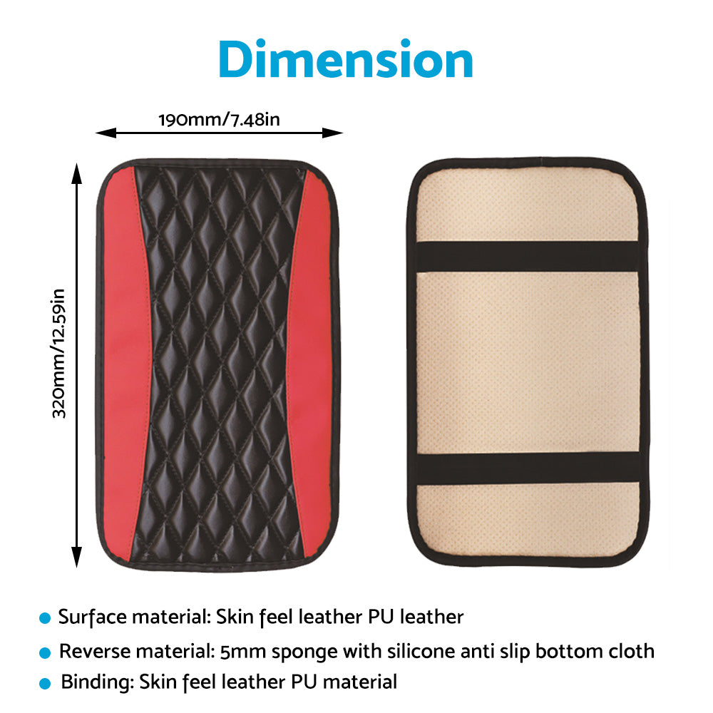 Universal Car Armrest Cushion Cover Suitable For Center Console Box PU Leather Pad Protector-2