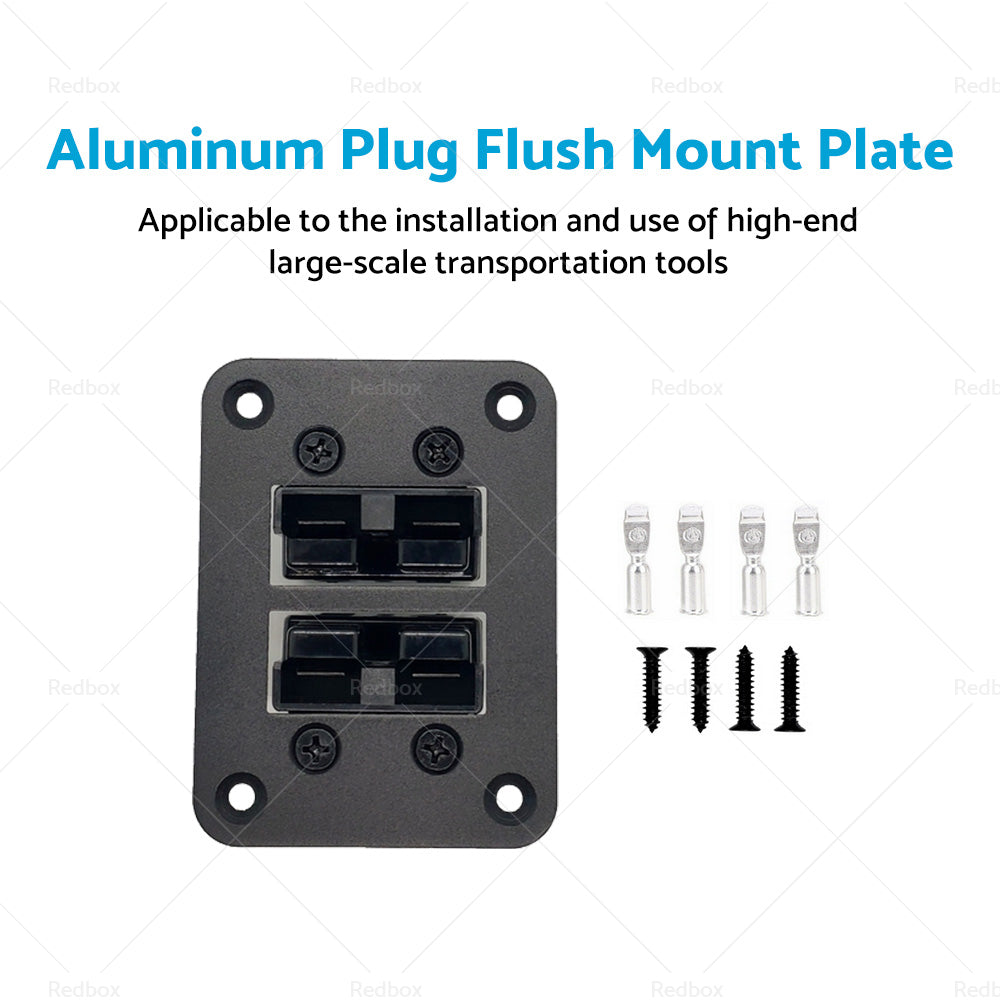 DUAL TWIN Aluminum For Anderson Style Plug Flush Mount Plate Panel 50 Amp-3