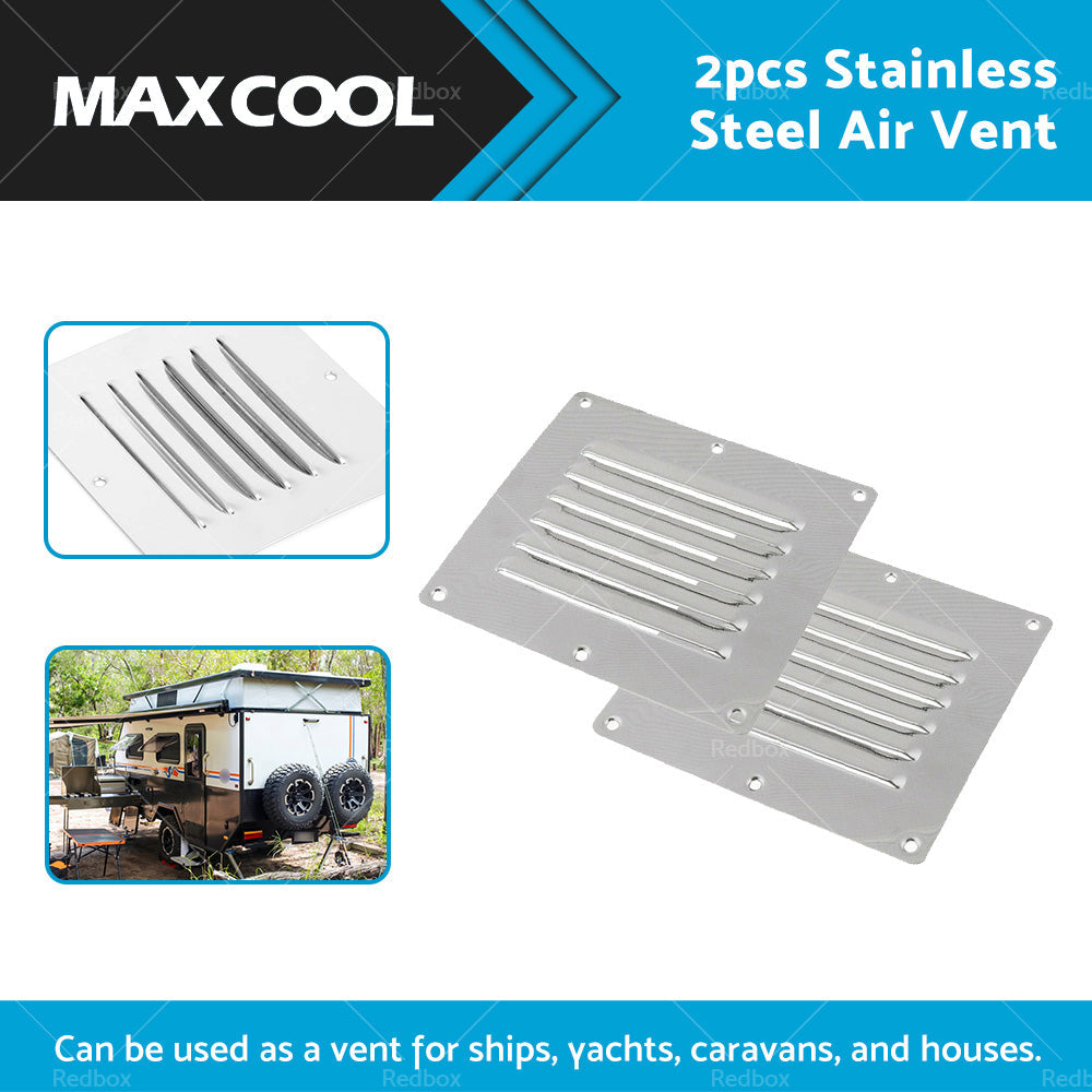 2PCS Stainless Steel Rectangular Air Vent For Caravan Boat Wall Eave Home-1