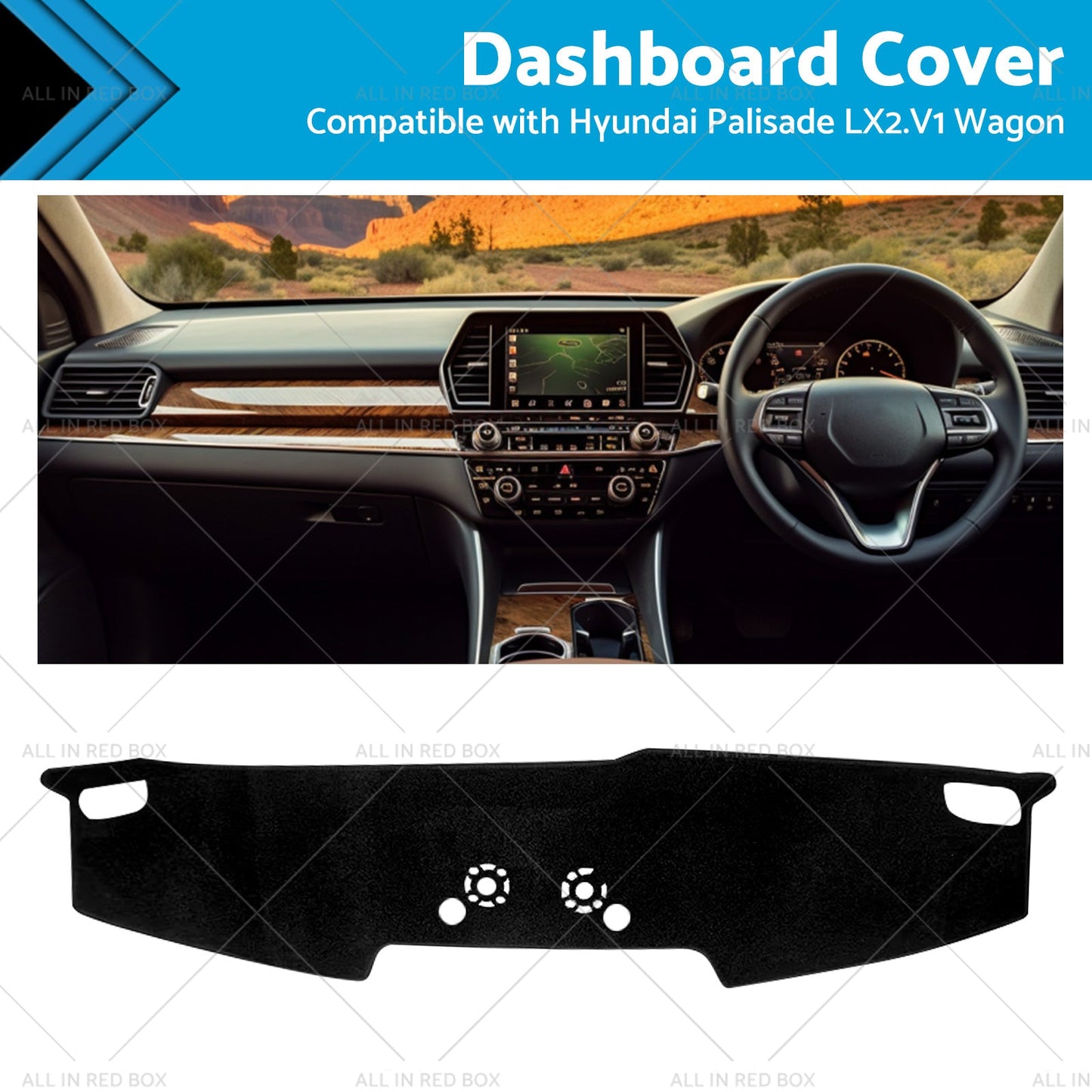 Non-Slip Dash Mat SuitableFor Hyundai Palisade Wagon NO HEADS UP DISPLAY 2020-23-0