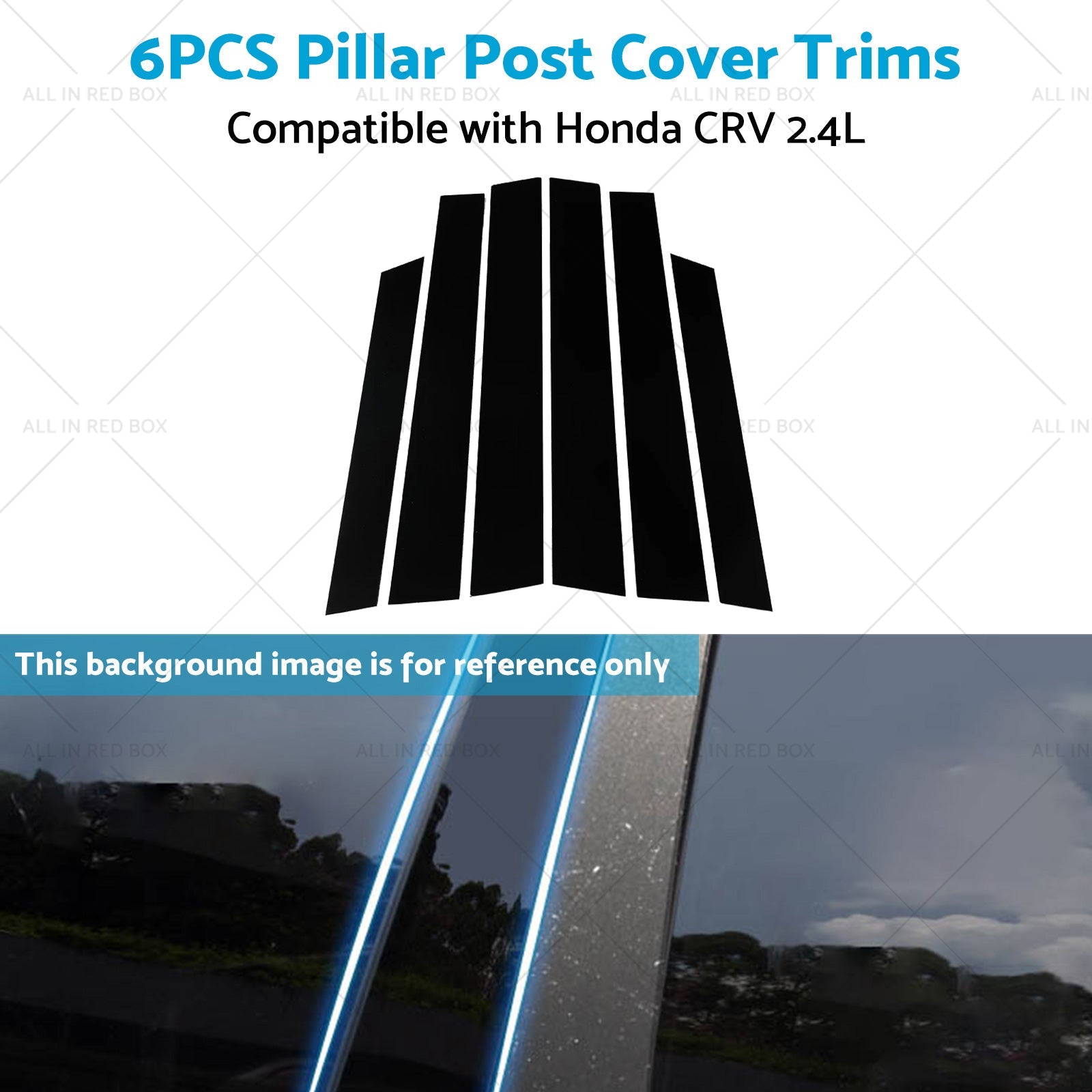 6PCS Black Window Trim Covers Suitable for 07-11 Honda CRV 2. 4L-4