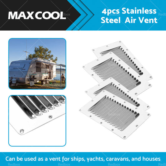 4pcs Stainless Steel Rectangular Air Vent For Caravan Boat Wall Eave 228x127mm-1