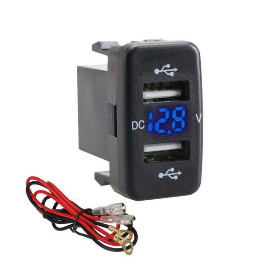 Dual USB Car Charger Socket 4.2A With Voltmeter Display Adapter Suitable For Toyota-0