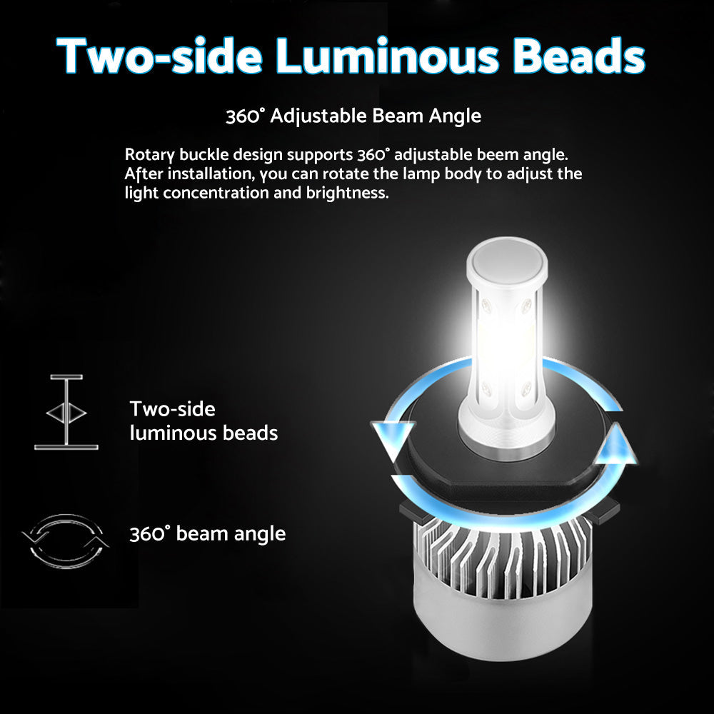 HB2 9003 H4 LED Headlight Globe Kit 2x Suitable For Hi/Low Beam 9000LM Brighter White-2