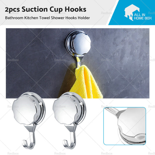 2PCS Strong Vacuum Suction Cup Hook Bathroom Kitchen Towel Shower Hooks Holder-0