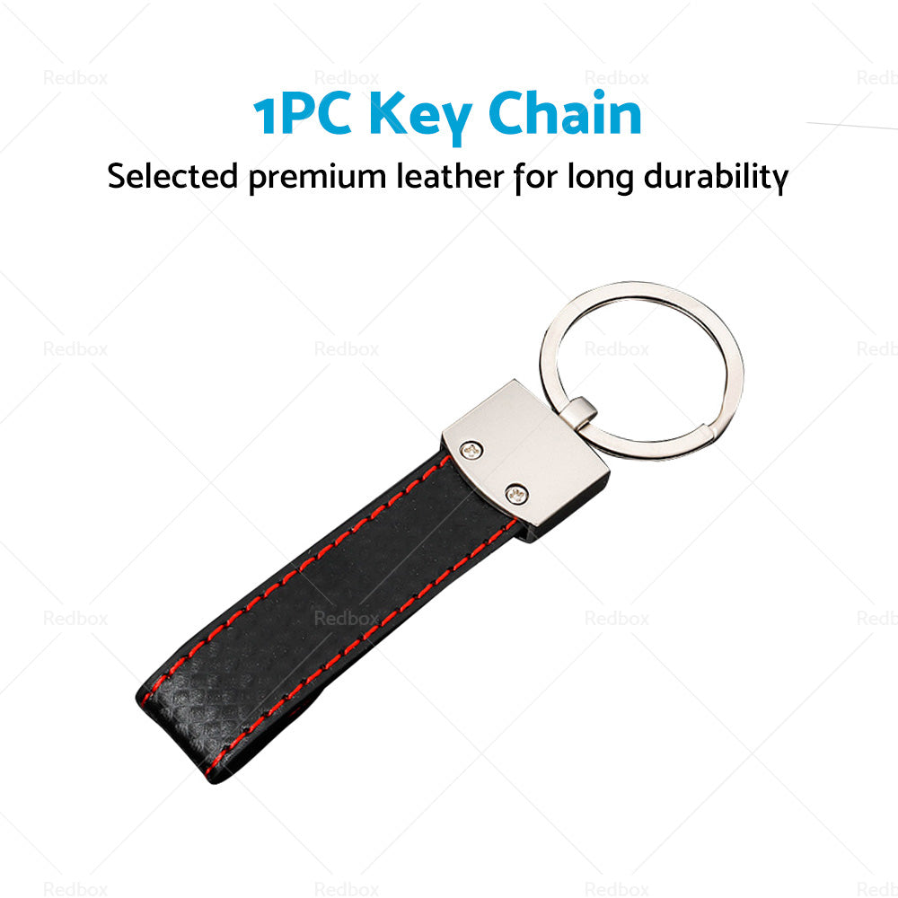 1 Piece Black Key Ring Keychain Keyring Metal  PU Leather Key Chain Universal-2