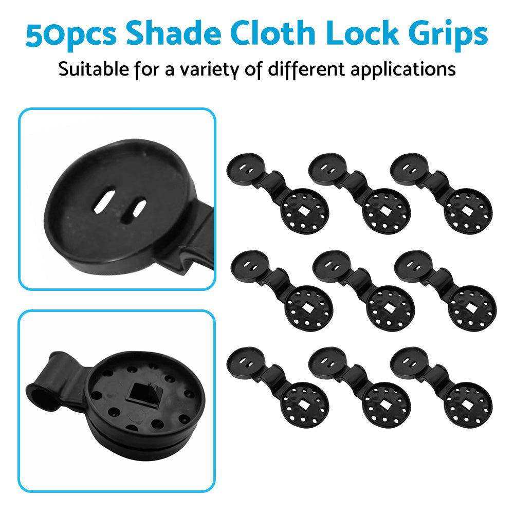 50PCS Shade Cloth Heavy Duty Lock Grip Reusable Windproof Awning Clamp Grip-1