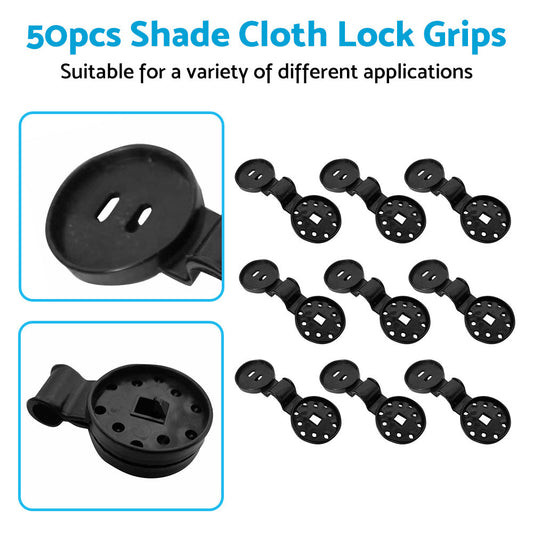 50PCS Shade Cloth Heavy Duty Lock Grip Reusable Windproof Awning Clamp Grip-1