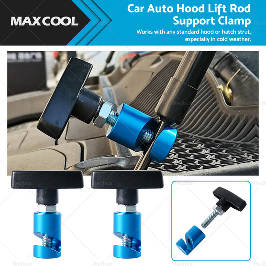 2X Car Auto Hood Lift Rod Support Clamp Shock Prop Strut Stopper Retainer Tool-0
