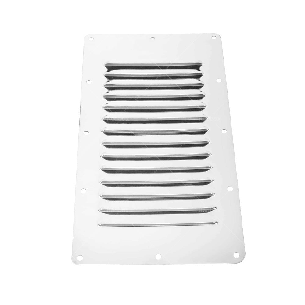 2 x Stainless Steel Rectangular 14 Louvre Air Vent, Caravan, Boat, Wall Eave-4