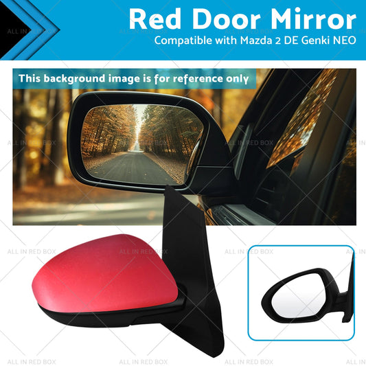 Left Side Red Door Mirror Suitable for Mazda 2 DE NEO MAXX Genki 2007-2014-0