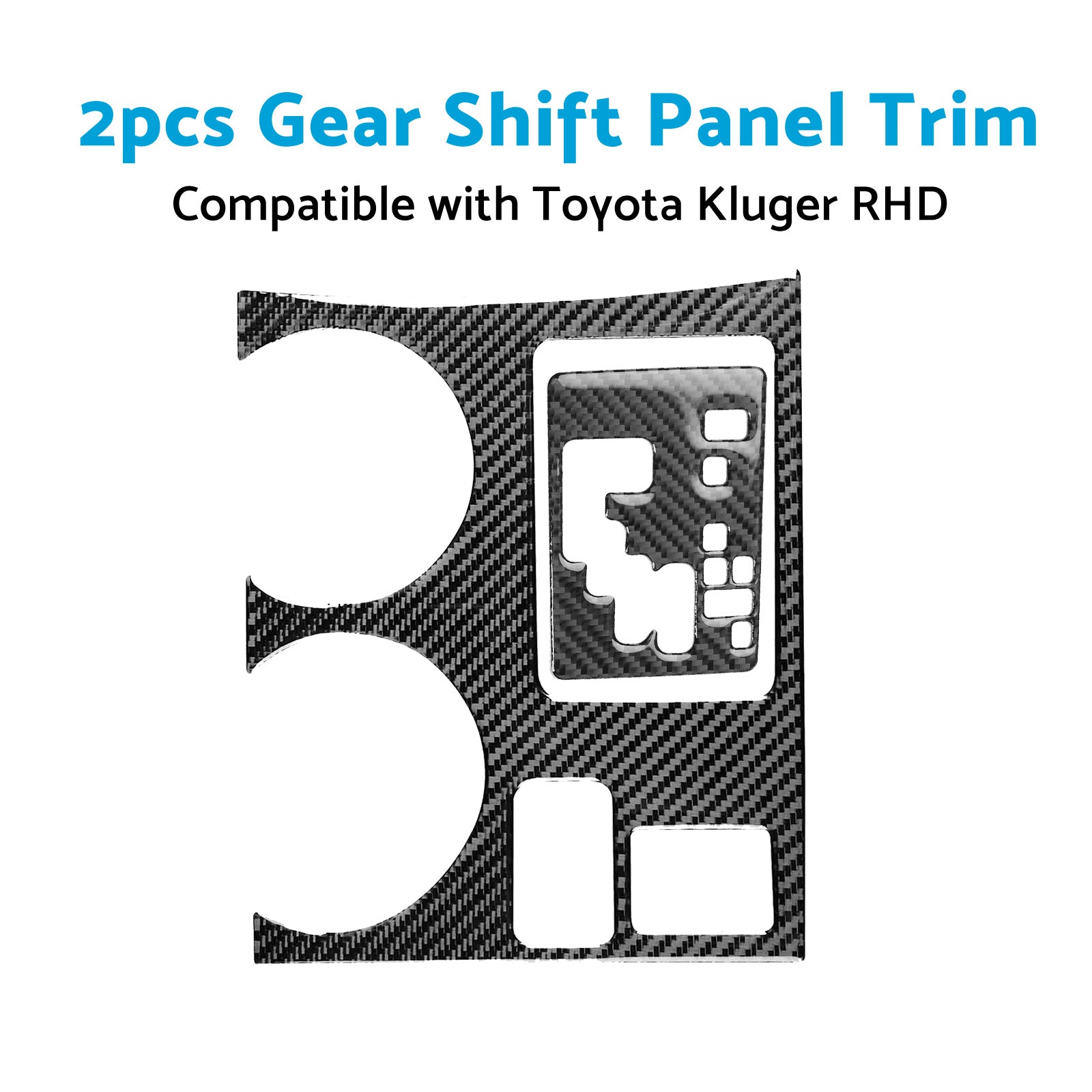 2pcs Carbon Fiber Gear Shift Console Trim Suitable For Toyota Kluger 08-13-1