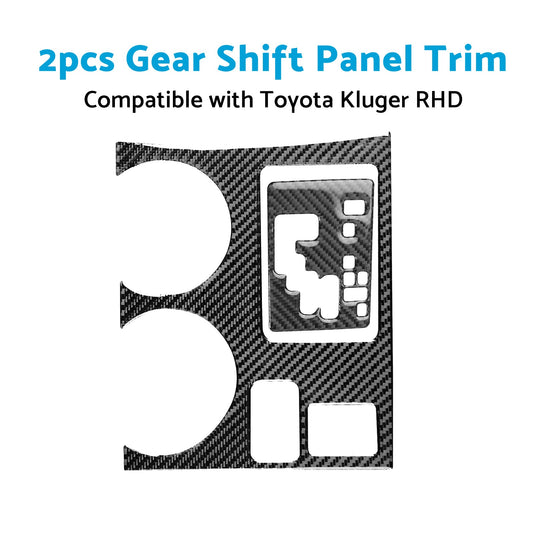 2pcs Carbon Fiber Gear Shift Console Trim Suitable For Toyota Kluger 08-13-1