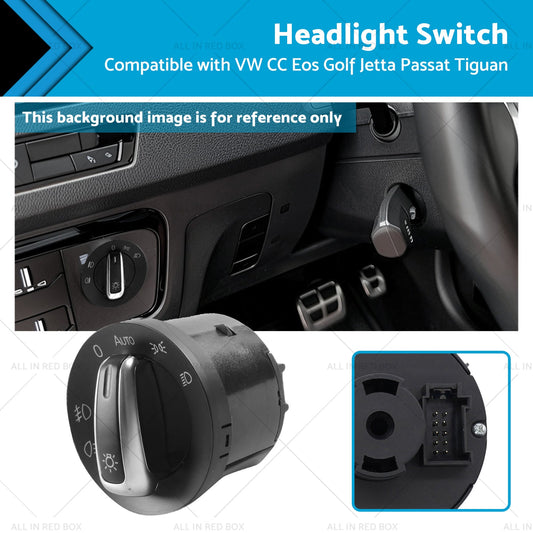 Headlight Switch Suitable for VW CC Eos Golf Jetta Passat Tiguan 5ND941431B-0