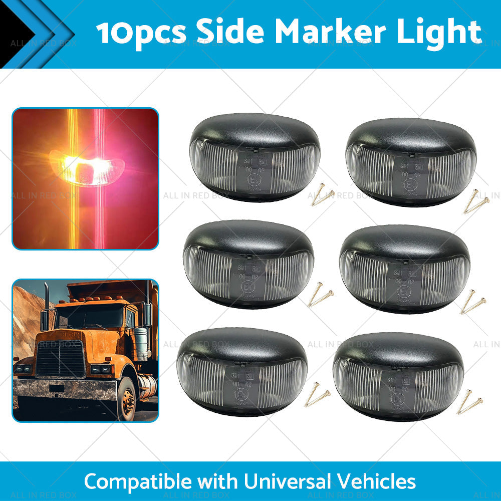 10pcs 2 LED Clearance Lights Side Marker Lamp Red Amber Trailer Truck 12V 24V-2