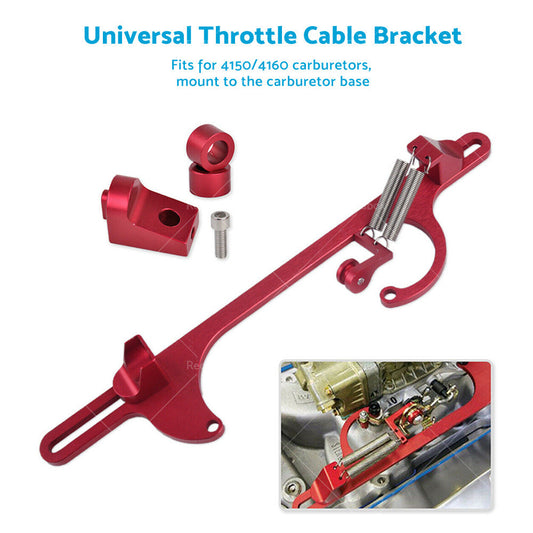 Throttle Cable Carb Bracket Carburetor Billet Aluminum Red For Carb 4150 4160-1
