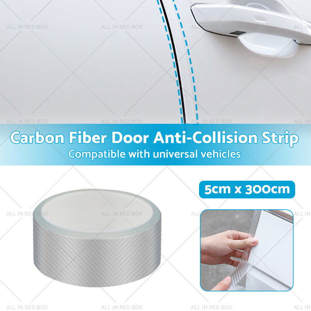 3m Car Door Sill Protector Carbon Fiber Edge Sticker Rubber Bumper Guard Strip-2