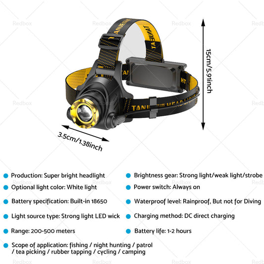 12000000lm USB Rechargeable Headlight Head Torch Lamp Flashlight LED Headlamp-1