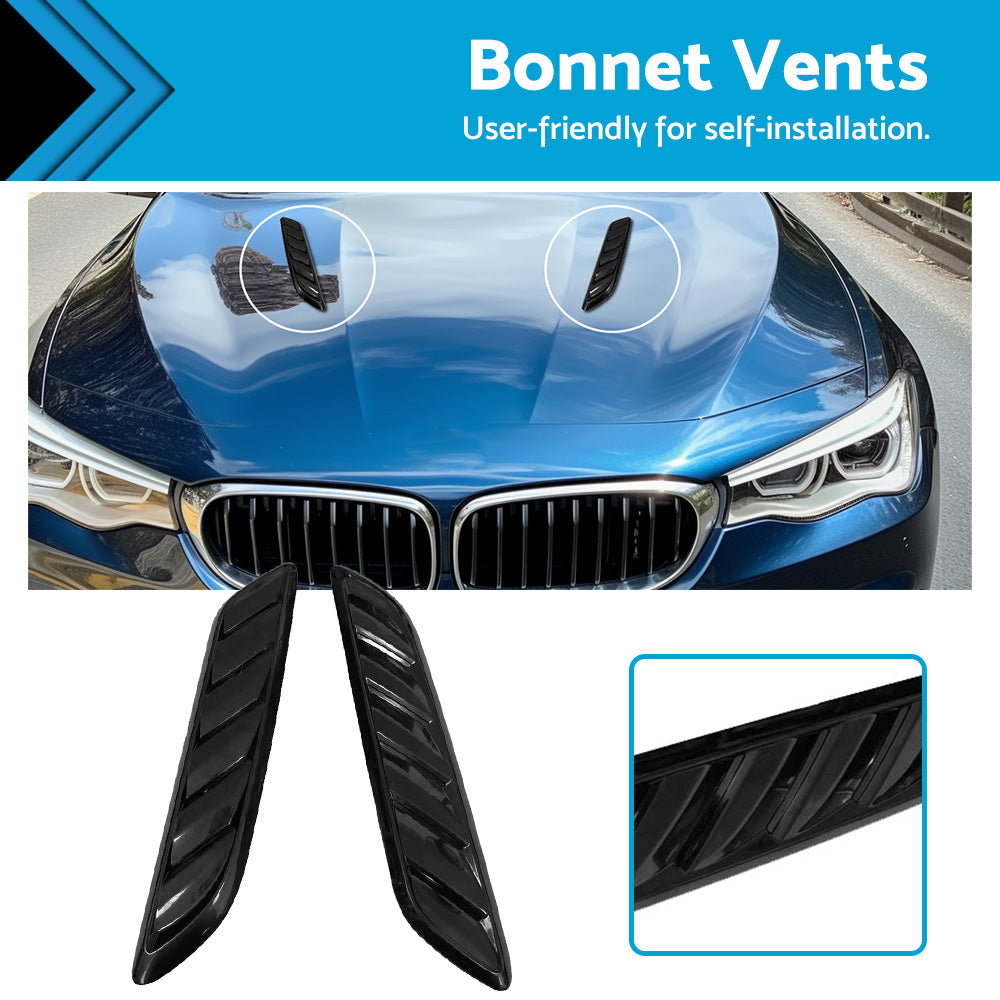 Gloss Black Bonnet Vents Suitable For Holden Commodore VF S SS  SSV  SV6 Redline-0