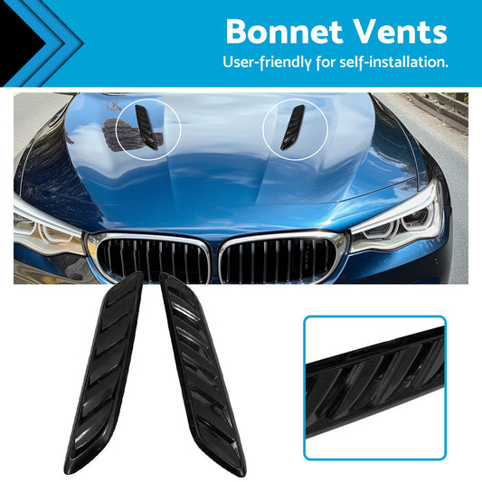 Gloss Black Bonnet Vents Suitable For Holden Commodore VF S SS  SSV  SV6 Redline-0