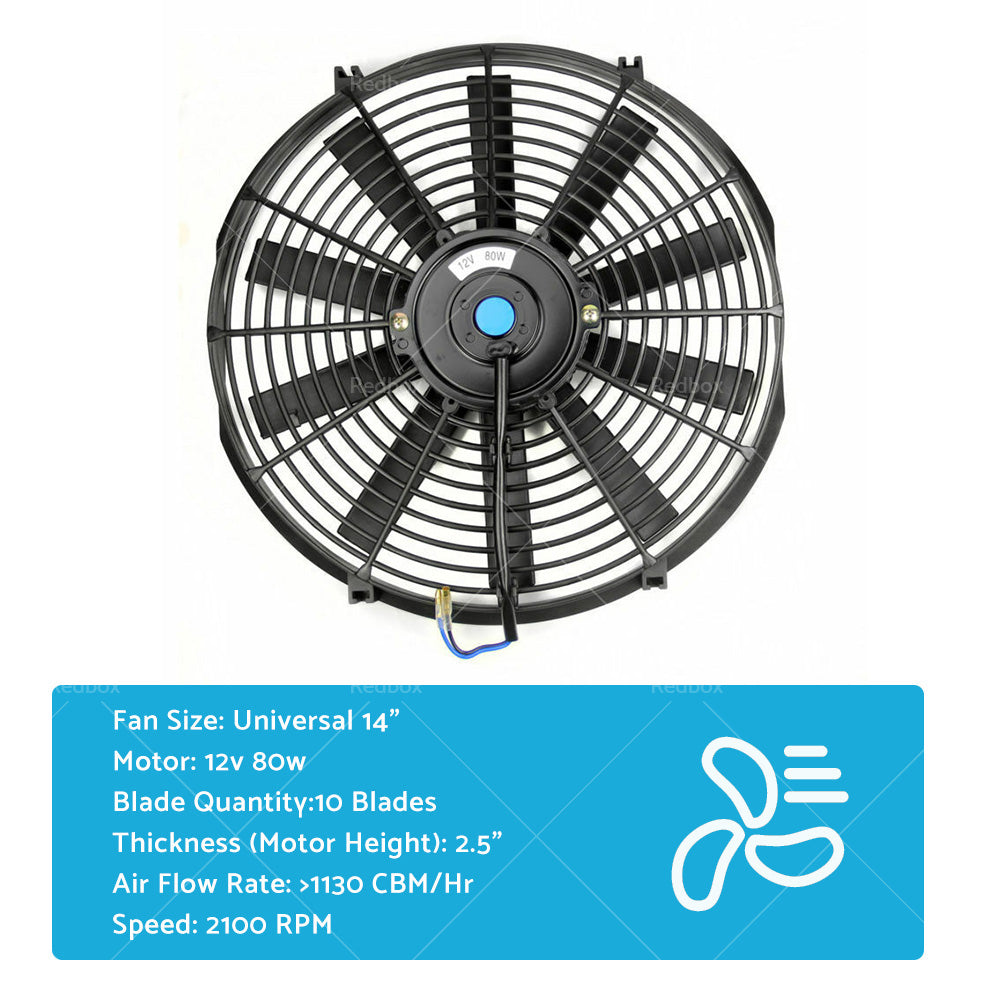 Universal 14 Inch 12V 90W Radiator Electric Cooling Thermo Fan With Mounting Kit-4