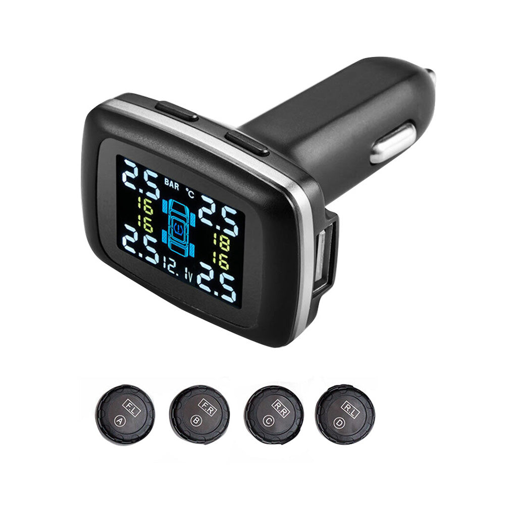 Wireless Tire Pressure Monitoring System TPMS with 4 External Sensors TP620W-2