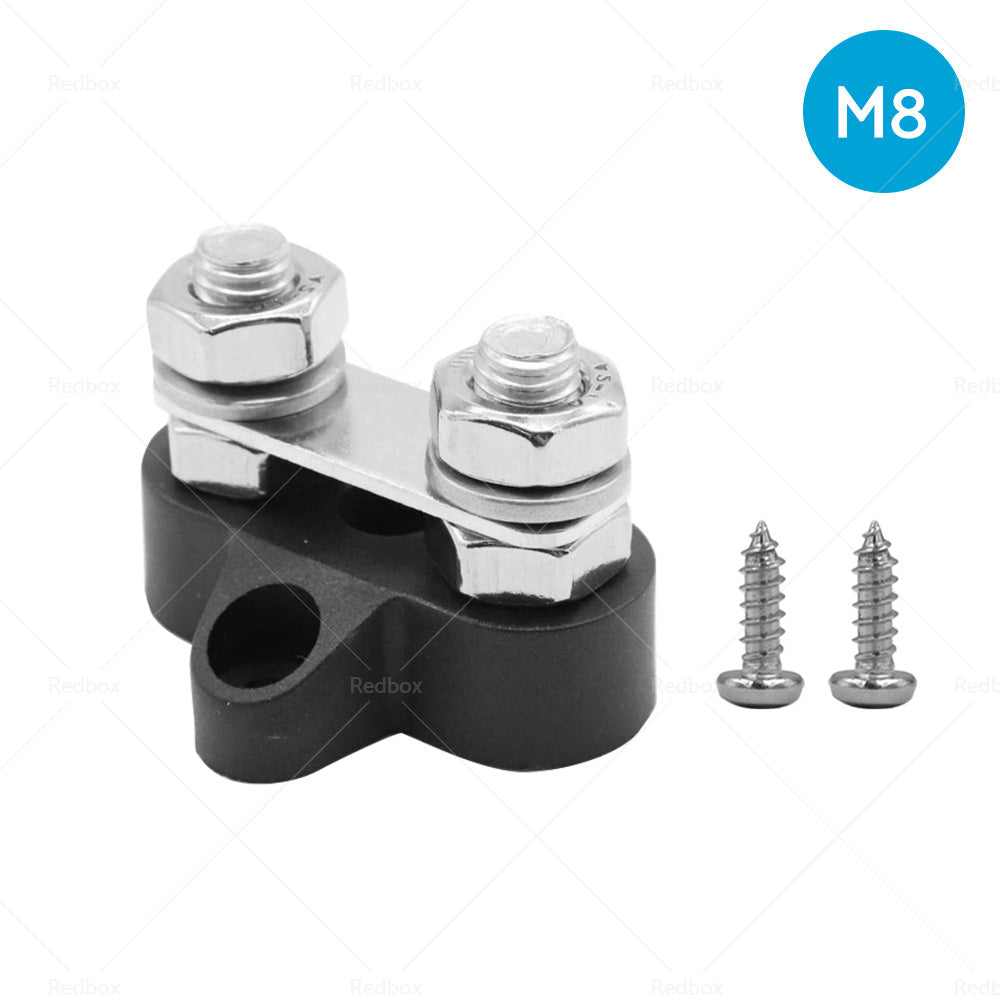 2x 5 or 16 inch  M8+M8 Bus Bar Terminal Blocks Negative Positive Distribution Stud-3