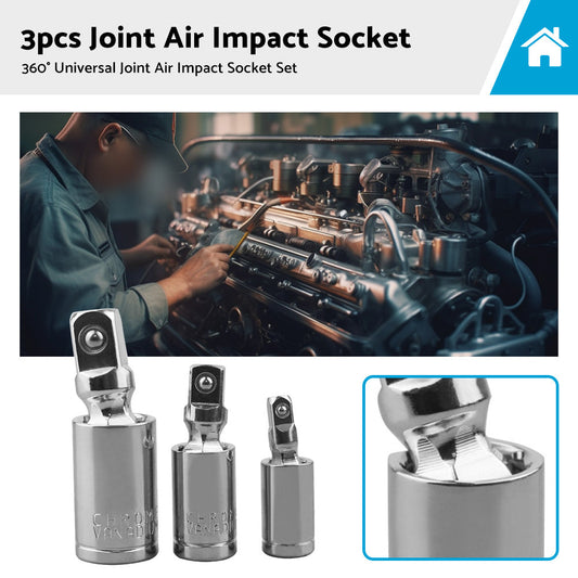 3PCS 360 degree Impact Swivel Universal Joint Air Impact Socket Set 1 4inch 3 8inch 1 2inch-0
