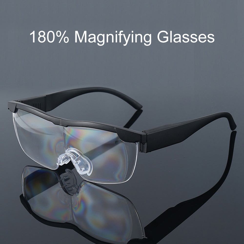 Unisex Magnifying Glasses Loupes 180percent HD Vision Magnifier With LED Lighting Lamp-0