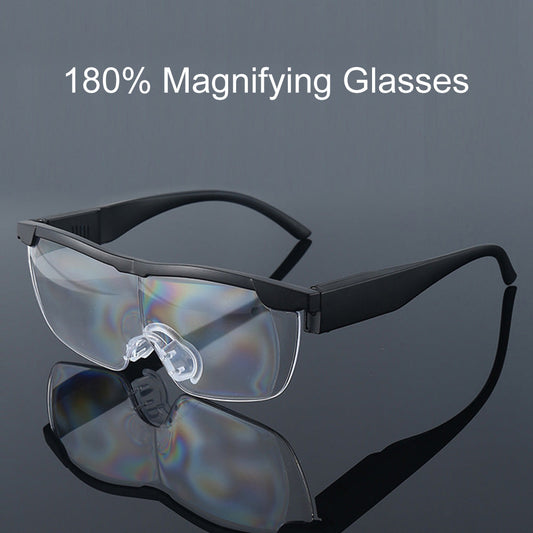 Unisex Magnifying Glasses Loupes 180percent HD Vision Magnifier With LED Lighting Lamp-0