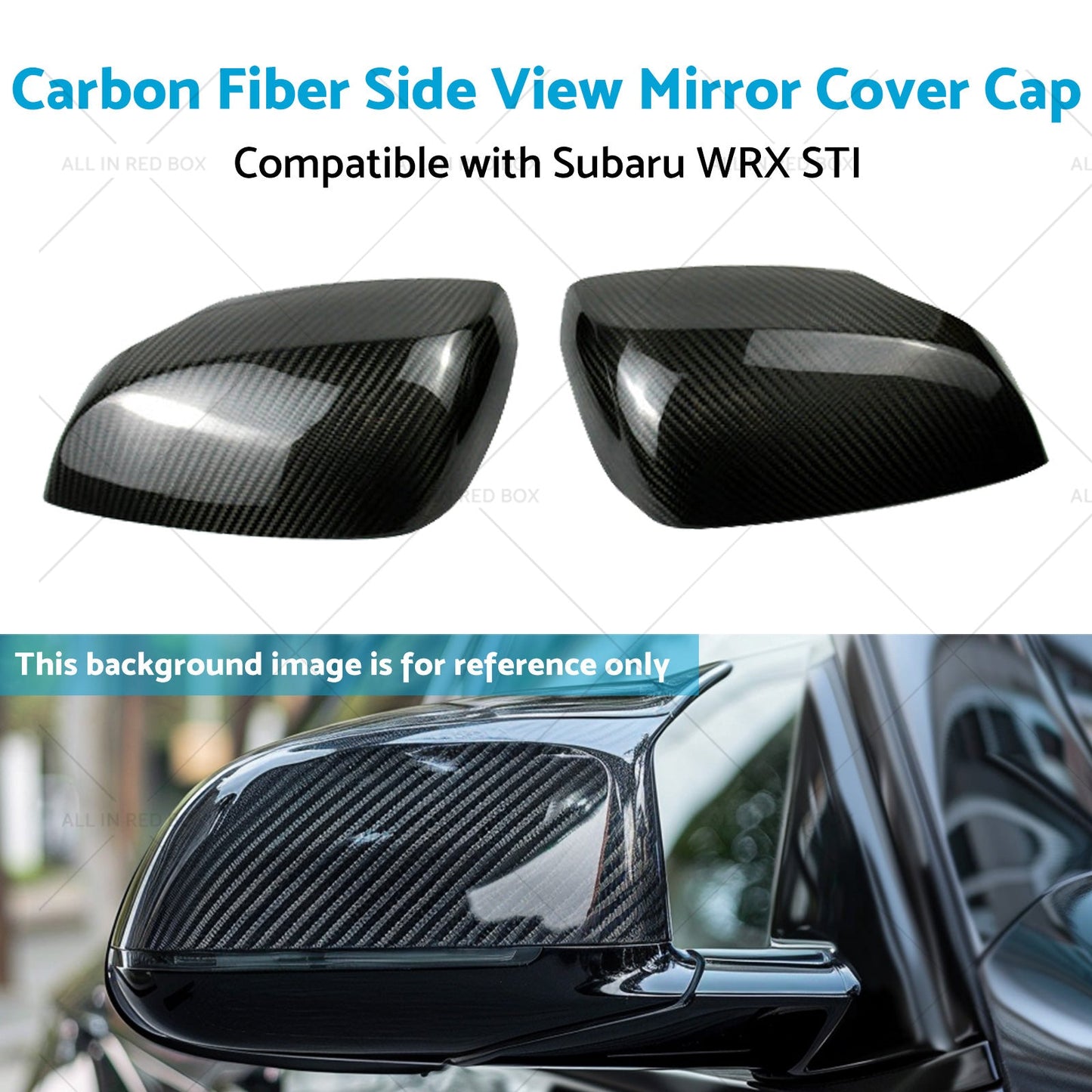 Carbon Fiber Side View Mirror Cover Caps Suitable for Subaru WRX STI 15-21-4
