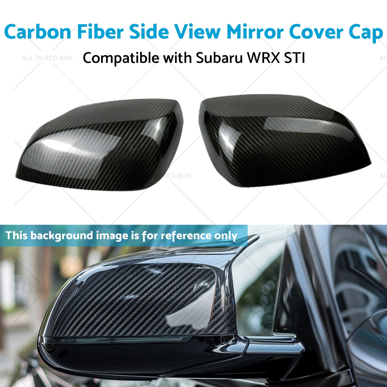 Carbon Fiber Side View Mirror Cover Caps Suitable for Subaru WRX STI 15-21-4