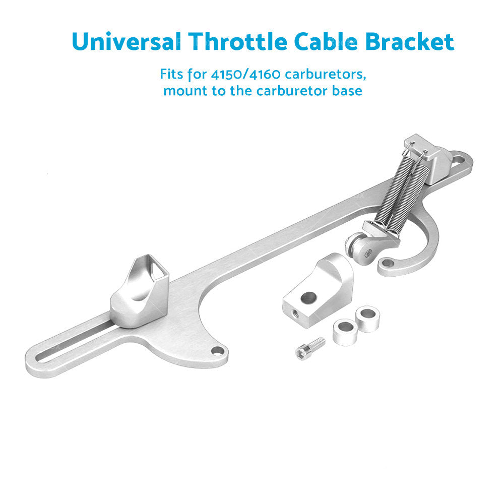 Throttle Cable Bracket Carburetor Billet Aluminum Silver Fits For Carb 4150 4160-2
