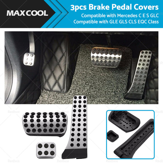 3PCS Brake Pedal Pad Cover Suitable For Mercedes C E S GLC GLE GLS CLS EQC Class-0