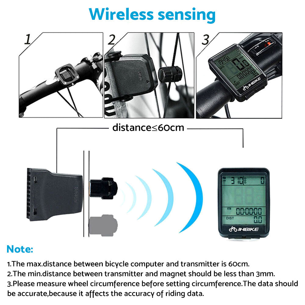 Wireless LCD Cycling Speedometer Odometer Computer Suitable For Bicycle Waterproof-4