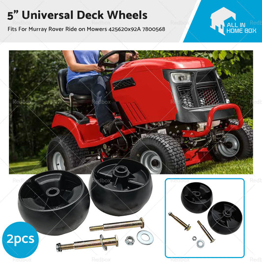 2x 5 inch  Universal Deck Wheels for Murray Rover Ride on Mowers 425620x92A 42581x50D-0