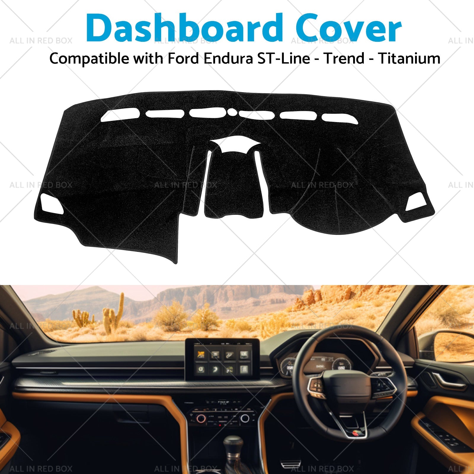 Non-Slip Dash Mat SuitableFor Ford Endura ST-Line -Trend -Titanium 18-19 Black-3