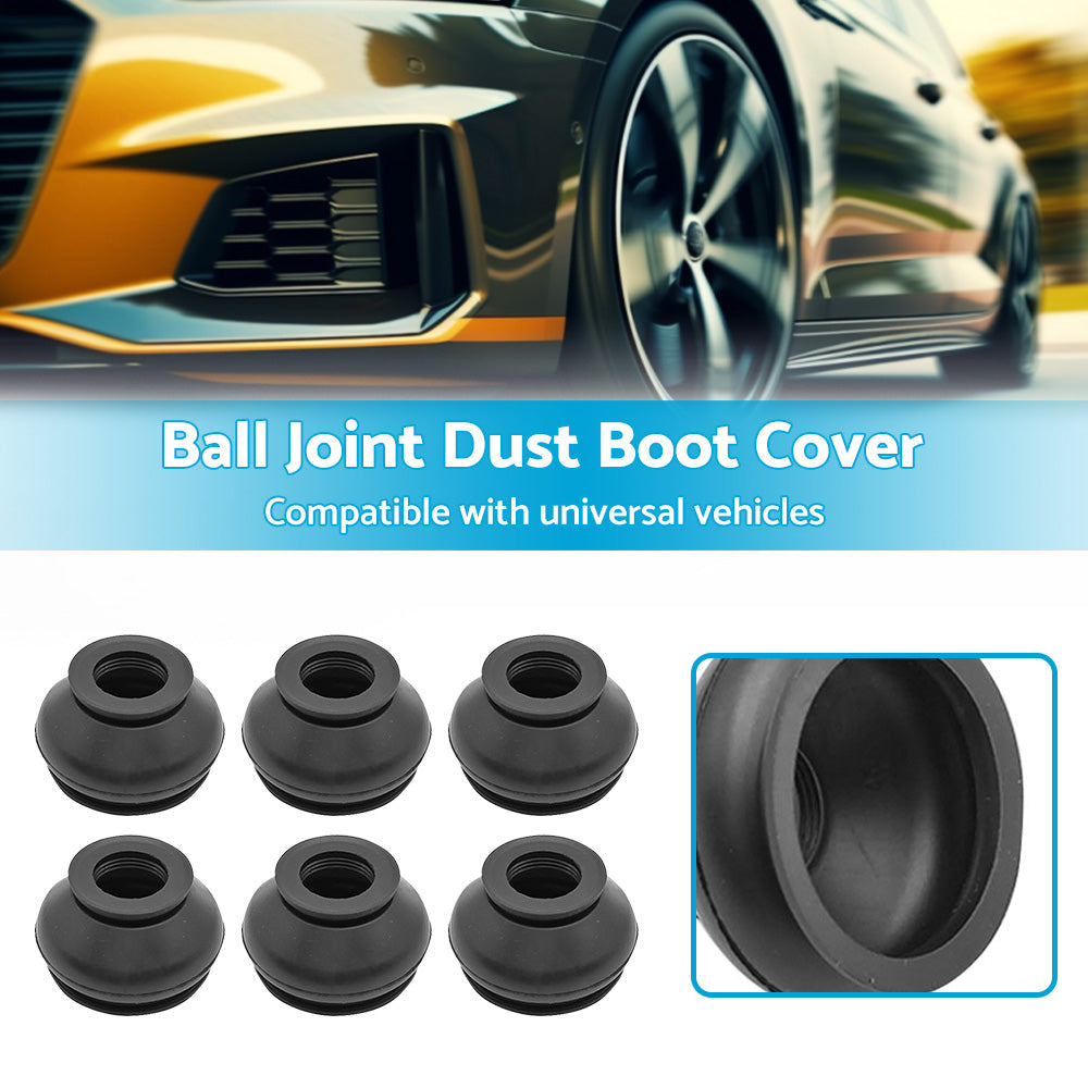6PCS Universal Black Rubber Ball Joint Dust Boot Cover Tie Rod End Set  Kit Part-2