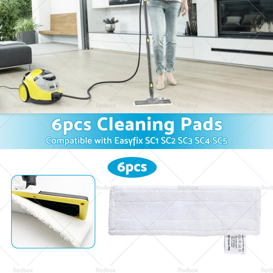 6PCS Suitable for KARCHER SC1 SC2 SC3 SC4 SC5 Steam Cleaner Mop Cloths Pads Set-1
