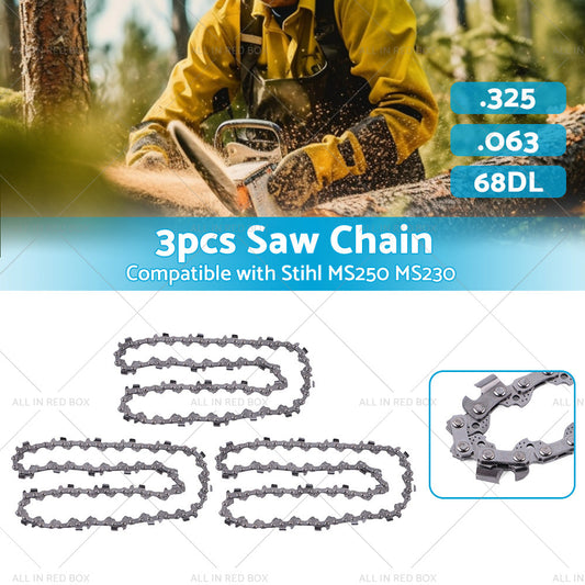 3PCS Chainsaw Chain. 325 063 68DL Suitable for Stihl 18inch MS250 MS251 MS230 MS231-1