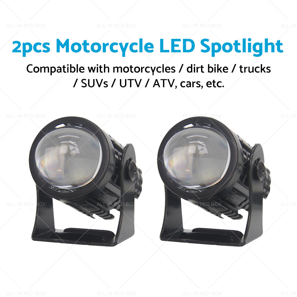2X LED Motorcycle Headlight Spot Lights Car Driving Fog Lamp Yellow White 12-24V-3