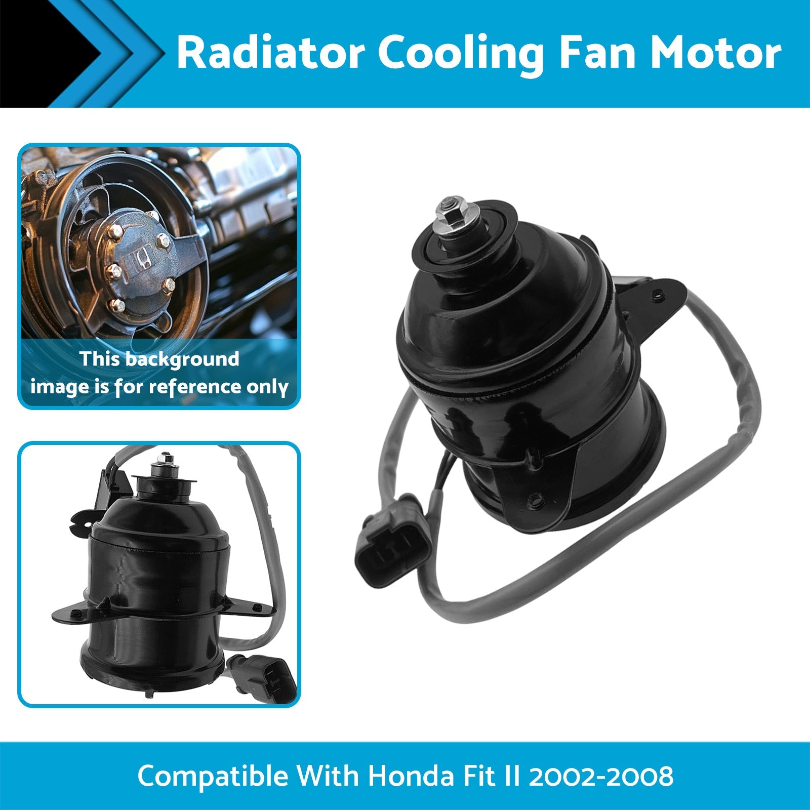 19030-PWA-J51 Radiator Cooling Fan Motor Suitable for Honda Fit II 2002-2008-1
