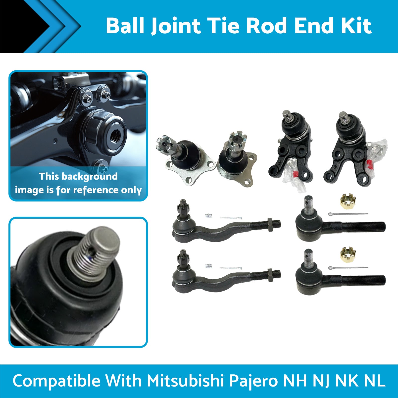 Ball Joint Tie Rod End Kit Suitable for Mitsubishi Pajero NH NJ NK NL 4WD 91-00-4
