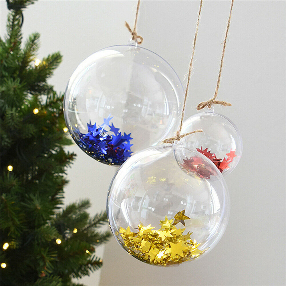 10pcs 8cm 10cm Christmas Balls Xmas Tree Ornament Decoration Plastic Bubbles AU-0